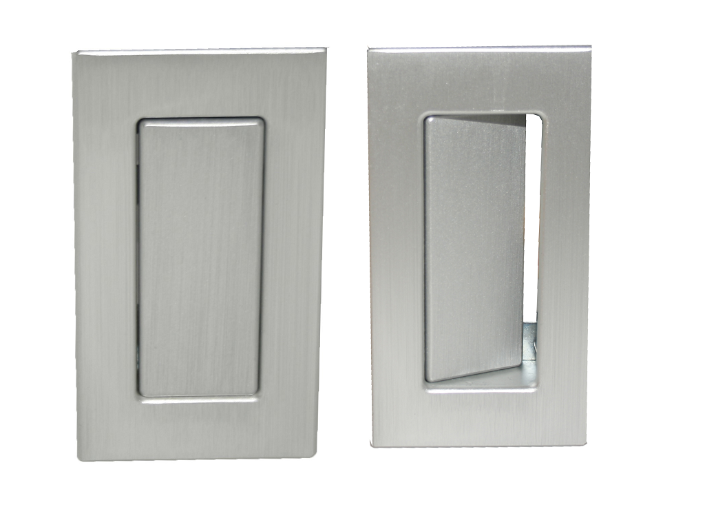Maniglia Incasso Rettangolare Porta Scorrevole/Battente modello Duplex Mini Senza Foro Chiave Placchetta Copripresa varie finiture  Saletta - immagine 3